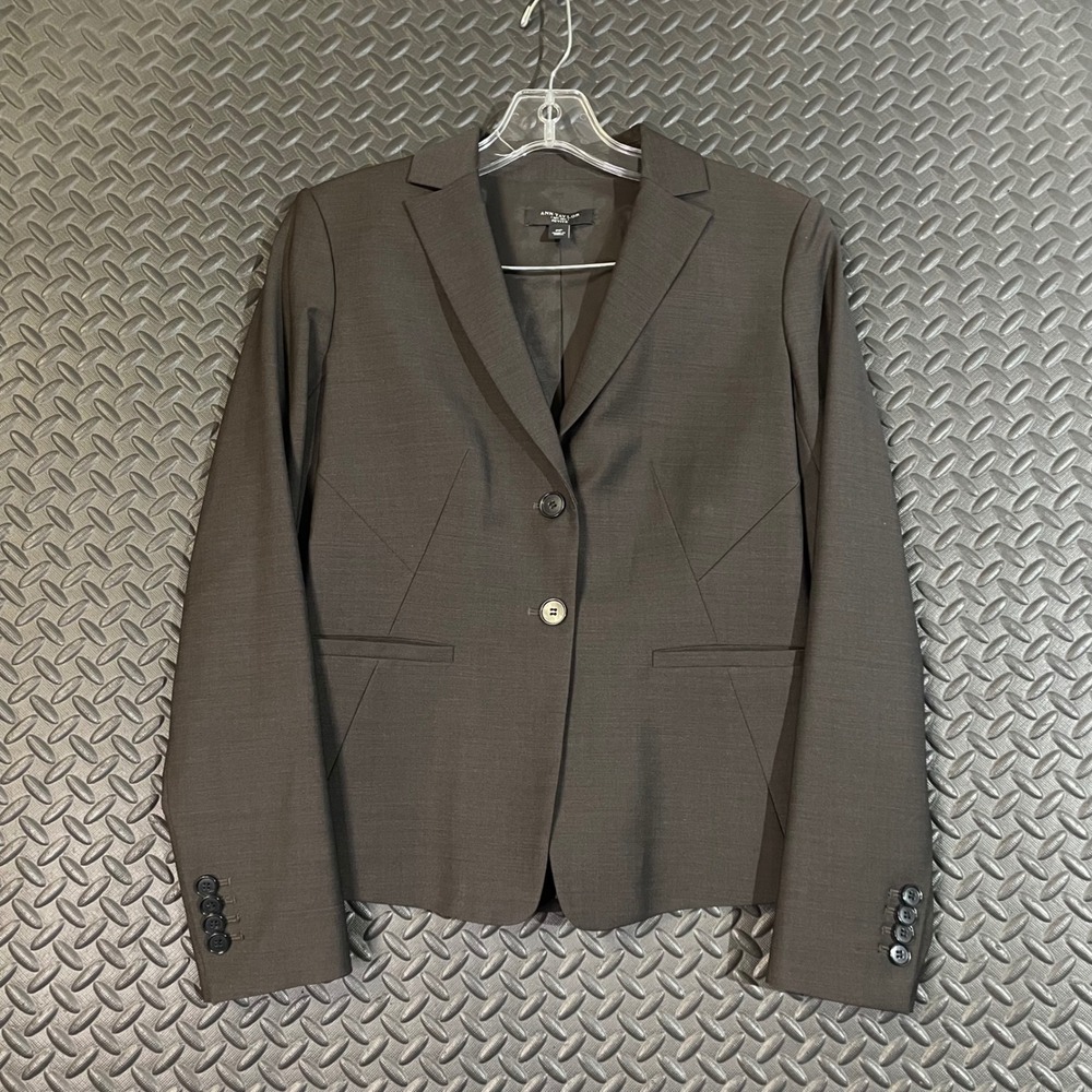 Ann Taylor Petite Women Blazer Jacket Size 2P Black Single Button Career Office